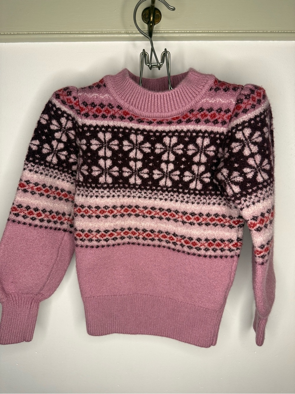 Kate Spade Flower Fair Isle Sweater XXS Shrunk to 3T